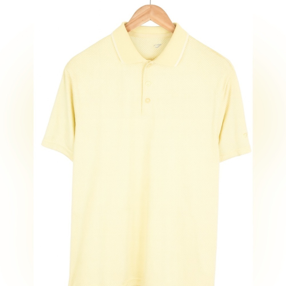 Walter Hagen Men’s Birdseye Performance 11 Polo Yellow Golf Shirt Size Large NWT